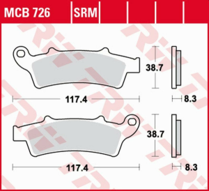 TRW organikus első fékbetétek az APRILIA ATLANTIC 125 '03 -/SCARABEO 125 '04–'10/ATLANTIC 200 '02–'05/SCARABEO 200 '07–'12/KYMCO PEOPLE 125 '10 modellekhez -/PEUGEOT LOOXOR 125/150 '02–'06, nordicamoto.ro