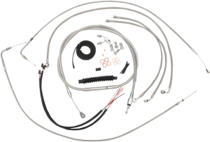 Complete Stainless Braided Handlebar Cable/brake Line Kit Silver