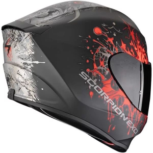 SCORPION EXO-391 WOLF S teljes arcú bukósisak, matt fekete/ezüst/piros, 2, nordicamoto.ro