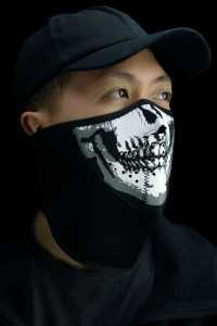 Half Mask 3 Panel Skull Black, 2, nordicamoto.ro