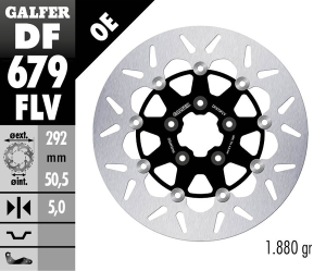 Brake Rotor Floating Round Black, Silver