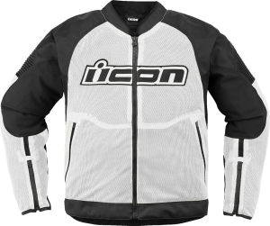 Icon Overlord3 hálós textildzseki – fehér és fekete – 3XL, 1, nordicamoto.ro