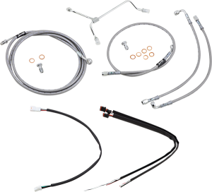 Complete Stainless Braided Handlebar Cable/brake Line Kit Silver