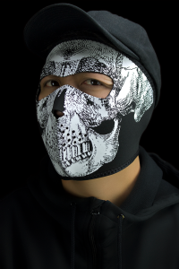 Face Mask Skull Face Black, Gray, White, 2, nordicamoto.ro