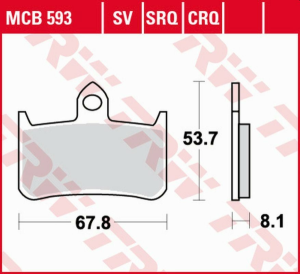 TRW szinterezett első fékbetétek TRACK HONDA CB 250F HORNET '96–'01 / NTV 600 BROS / NT 650 HAWK '88–'90 / NR 750 '92–/RVF 750R '94–'97/CB 900 HORNET '02–'06/CB 1300 X4 '97–'99/ KAWASAKI KLR 250 '83–'84