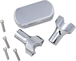 Solid Handlebar Riser & Top Clamp Kit Silver, 1, nordicamoto.ro
