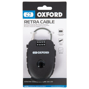 Oxford Retra Cable behúzható lopásgátló kábel, 62 cm, fekete