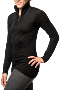Woolpower Zip Turtleneck 400 Merino Mid layer black S, 2, nordicamoto.ro