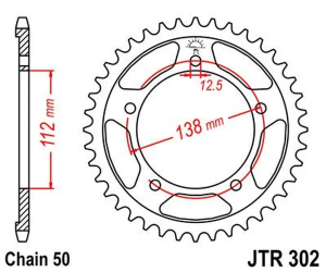 JT SPROCKETS Indukciós edzésű hátsó lánckerék, fekete cinkbevonatú, fekete, cink, 2, nordicamoto.ro