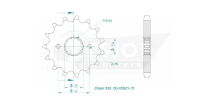 Standard Sprocket Front 530 Natural, 2, nordicamoto.ro