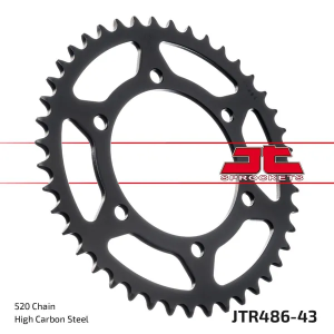 JT SPROCKETS Indukciós edzésű hátsó lánckerék, fekete cinkbevonatú, fekete, cink, 1, nordicamoto.ro