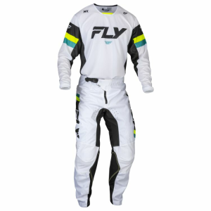 Felszerelés-csomagok, Fly Kinetic MX/Enduro felszerelés-készlet – fehér/fekete/fluo, nordicamoto.ro