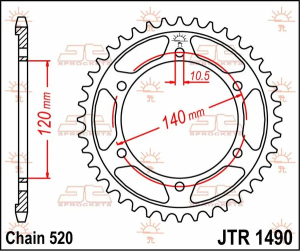 JT SPROCKETS hátsó lánckerék, természetes színű, 2, nordicamoto.ro
