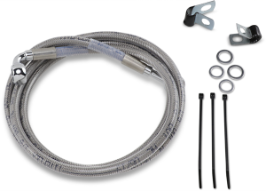 Extended Length Stainless Steel Brake Line Kit Silver, Clear-coated Oversize [+152 mm (6'')], 1, nordicamoto.ro