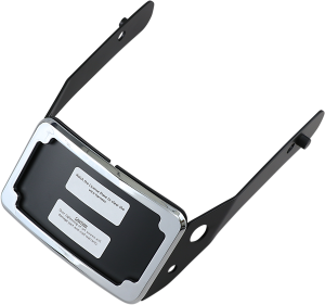 Curved License Plate Frame And Mount With License Plate Light Chrome, 2, nordicamoto.ro