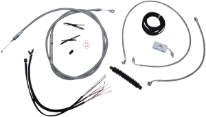 Complete Stainless Braided Handlebar Cable/brake Line Kit Silver