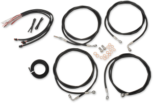 Complete Black Vinyl Braided Handlebar Cable/brake Line Kit Black