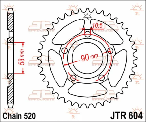 JT SPROCKETS hátsó lánckerék, természetes színű, 2, nordicamoto.ro