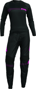 Tricou Dama Thor Sector Minimal Black/Fluo Pink XS, 4, nordicamoto.ro
