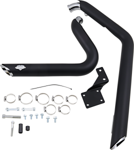Shortshots Staggered Exhaust System Black, 2, nordicamoto.ro