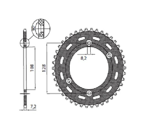 Steel Rear Sprocket Natural, 1, nordicamoto.ro