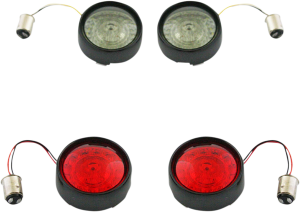 Complete Front & Rear Turn Signal Conversion Kit With Bullet Bezel Lenses Black, 1, nordicamoto.ro
