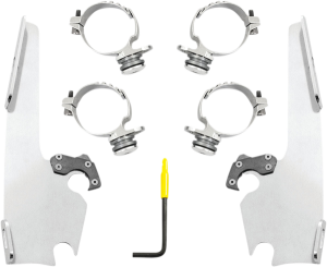 Fats/slim Windshield  Trigger-lock Complete Mount Kit Polished, 2, nordicamoto.ro