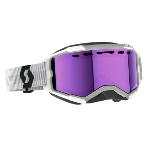 Scott Goggle Fury Snow Cross fehér, lila díszítéssel, króm, nordicamoto.ro