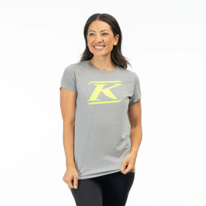 Tricou Dama Klim Drift Tri-blend Heathered Gray - Hi-Vis, 3, nordicamoto.ro