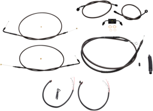 Complete Midnight Braided Handlebar Cable/brake Line Kit Black, 1, nordicamoto.ro