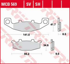 TRW szinterezett hátsó fékbetétek STREET KAWASAKI GPZ 400R '89 -/ZZR 500/600 '90–'92/GPX 600R '88 –'99/ZR 750 '91 –'99/GPZ 900R '90 –'94/ZR 1100 '92–'95/ZX-11 '93–'01/ZZR 1100 '90–'92, nordicamoto.ro
