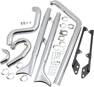 Fishtail True Dual Exhaust System Chrome, 2, nordicamoto.ro