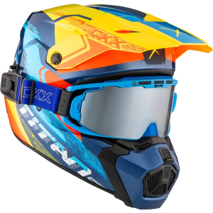 CKX Helmet Titan AMS Concordia Blue/Yellow/Red Gloss + Goggles M, 1, nordicamoto.ro
