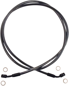 Braided Front Brake Line Black, Black Pearl