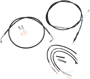 Complete Black Vinyl Braided Handlebar Cable/brake Line Kit Black, 1, nordicamoto.ro