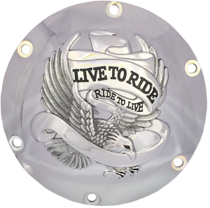 Live To Ride Derby Cover Silver