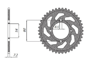 Steel Rear Sprocket Natural, 1, nordicamoto.ro