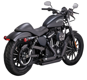 Shortshots Staggered Exhaust System Black, 1, nordicamoto.ro