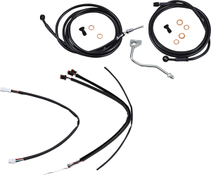 Complete Black Vinyl Handlebar Cable/line Kit For Ape Hanger Handlebars Black, 1, nordicamoto.ro