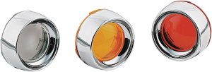 Deep-dish Bezels With Lens For Bullet Turn Signals Chrome, 1, nordicamoto.ro