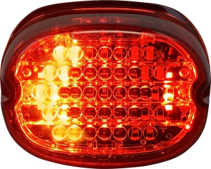 Low Profile Led Taillight With Integrated Auxiliary Turn Signals Red