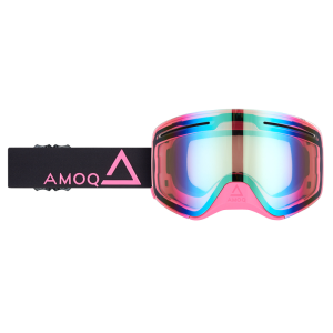AMOQ Vision Vent motoros szán szemüveg + fekete-rózsaszín mágneses lencse – arany tükör