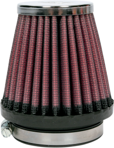 Universal Round Tapered Type Clamp-on Air Filter Black, Red, 1, nordicamoto.ro