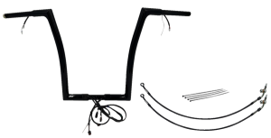 Plug & Play Ez Install 1-1/4(r) Flat Top Handlebar Kit Black, 3, nordicamoto.ro