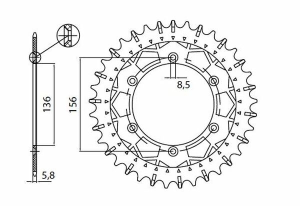 Works Z Steel Rear Sprocket Natural, 1, nordicamoto.ro