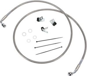 Extended Length Stainless Steel Brake Line Kit Silver, Clear-coated Oversize [+152 mm (6'')], 2, nordicamoto.ro