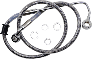 Extended Length Stainless Steel Brake Line Silver, Clear-coated