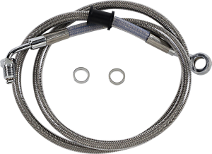 Extended Length Stainless Steel Brake Line Silver, Clear-coated