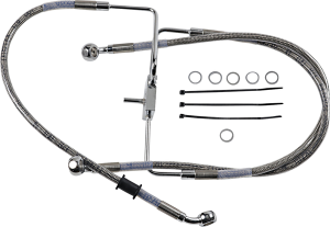 Extended Length Stainless Steel Brake Line Silver, Clear-coated
