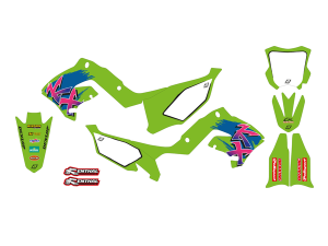 Graphic Kit Retro With Seat Cover Green, Pink, 3, nordicamoto.ro